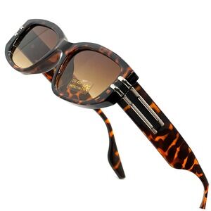 Oval Cat Eye Sunglasses Tortoise Brown Lens Fashion UV400 Protection Classic New